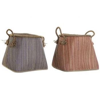 Cesta DKD Home Decor 40 x 40 x 45 cm Fibra natural (2 Unidades)