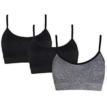SHEKINI Sujetador Deportivo para Mujer Top con Relleno Extraíble sin Aros sin Cierre y Tirantes Regulables para Deporte de Impacto Bajo Pack de 3