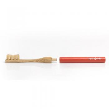 Naturbrush Cepillo Dental de Bambú con Cabezal Intercambiable Rojo 1 Unidad