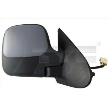 Espejo retrovisor TYC 305-0072 con diseño específico para vehículos, vidrio templado, ajuste manual, carcasa de plástico resistente y acabado en negro