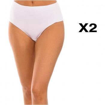 Pack 2 Slips de Microfibra de Bambú Kisses & Love - Color Blanco - Talla 2XL