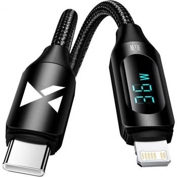 Cable USB-C a Lightning Wozinsky con Display LED 36W 2m Negro