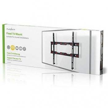 Nedis Soporte Fijo de TV para Tabiques de Yeso | Máx. 35 kg | 28 mm de Distancia a la Pared | Negro NE550716546
