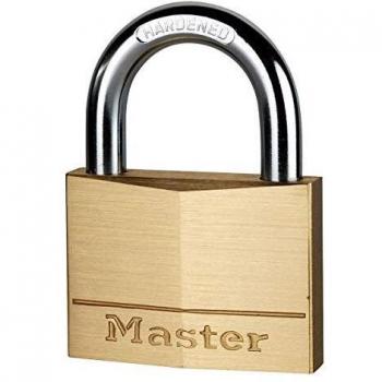 Master Lock 170EURD Candado de Ancho con Cuerpo de Latón Macizo, Dorado, 9.8 x 7 x 1.9 cm
