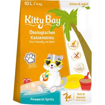 Arena para gatos KittyBay Pawperol Spritz Tofu y Yuca - 10 litros (6 kg)
