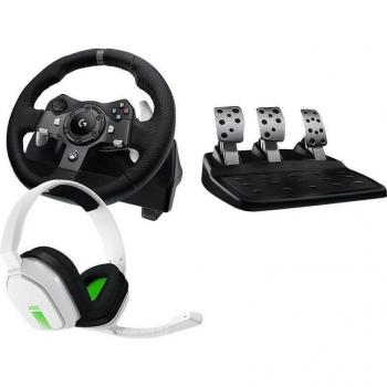 Volante Logitech G G920 con Auriculares Gaming ASTRO A10, Xbox/PC, Force Feedback, Pedales ajustables, Giro 900°, Micrófono volteable, Negro