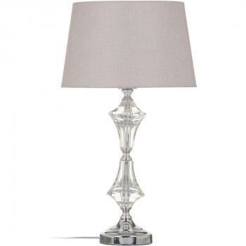 Lámpara de mesa Plateado Cristal 60 W 220-240 V, dimensiones 32 x 32 x 57 cm