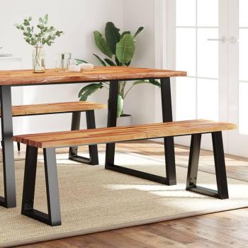 Banco Live Edge de madera maciza de acacia 140 cm