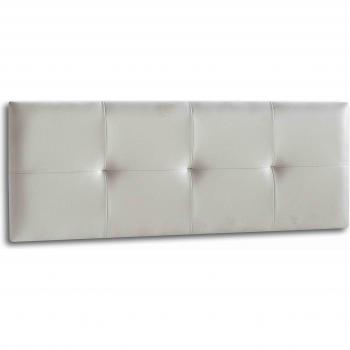 DISTRIGAL, S.L. Cabecero Cama Matrimonio tapizado en símil Piel Color Blanco, Cabezal Modelo Deva, Medidas: 159,5 cm