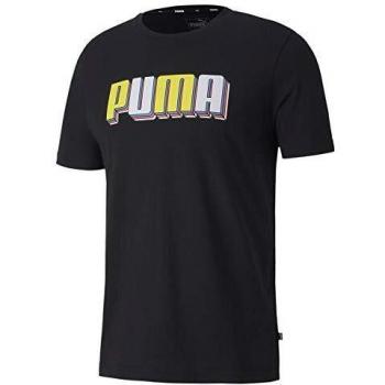 Puma Celebration Graphic tee Camiseta, Hombre, Cotton Black, M