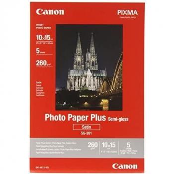 Canon Photo Paper Plus SG-201 Semi-Gloss 260 Microns 100 x 150 mm 260 g/m² 5 Sheets Photo Paper for PIXMA