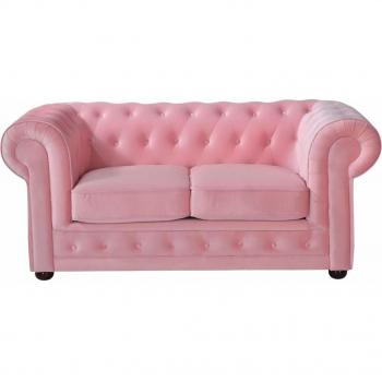 MUEBLES MARIETA OLD STYLE NOW Sofa Terciopelo Rosa Cuarzo 2 Plazas