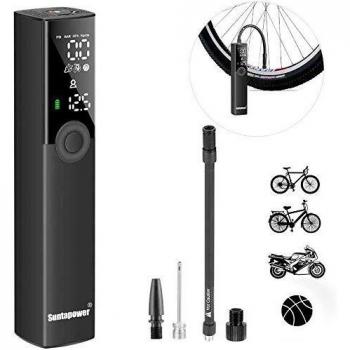 Suntapower Inflador de Neumáticos Portátil Bomba Eléctrica IInteligente y Versátil para Inflar Motocicletas de Bicicleta y Varias Bolas,No es Adecuado para la Pelota de Yoga.