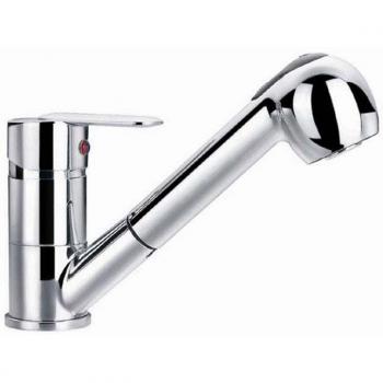 Mezclador de Lavabo Monocomando Ray con Ducha Extraíble Cromo Brillante