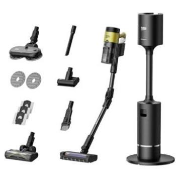 Aspirador Balai BEKO VRT97325VY - Sin Cable con Estación de Vaciado - 150 AW - Cepillo Adaptable Auto-desenredante