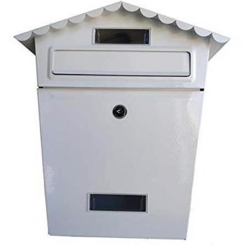 Buzón para exterior acero blanco Mod. Pirineos, Bocacarta tamaño A4. Buzón ideal exterior. Buzón para cartas, revistas, periódicos.