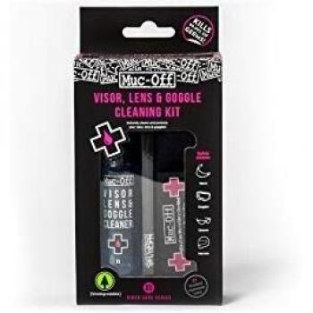 Muc-Off Helmet, Visor And Goggle Cleaning Kit - Includes 30ml Antibacterial, Biodegradable Cleaning Spray And Premium Microfibre Cloth