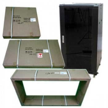 Armario Rack Powergreen 22U 60x60 Desmontado con Puertas de Cristal y Metal