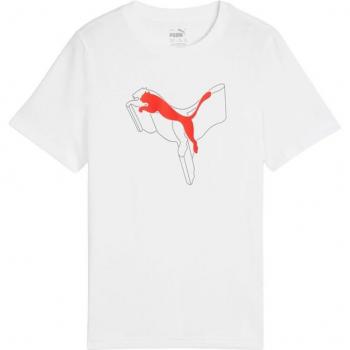 Camiseta casual Puma Essentials+ Logo Lab Graphic Niño, manga corta, color blanco, talla 140