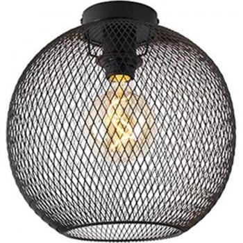Lámpara de techo moderna negra 30cm - Malla Esférica, Acero, LED Max. 1 x 60 Watt