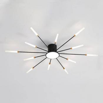 LEDBOX Lámpara Fireworks Led 12W+4W Ø80cm CCT Antracita + Mando 3000-4000-6000K