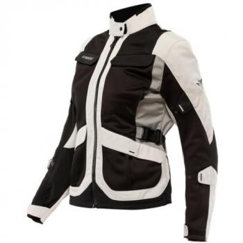 Chaqueta Dainese Desert Tex para mujer, chaqueta textil de moto de verano, color negro y beige, tejido técnico ligero, protectores en hombros y codos, talla 40