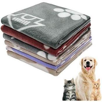 softan Manta Suave de Felpa para Mascotas, Perros,Gatitos, Conejos y Otros Animales Pequeños, Manta Cálida para Sofá, Cama, Colchoneta, 6 Piezas,Rojo Gris Caqui Azul Marino,60x70cm