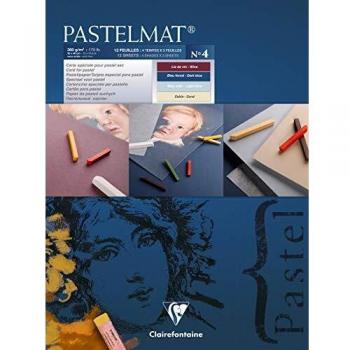 Clairefontaine para Pastelmat 30 x 40 cm, Azul/Azul Claro/Vino/Arena