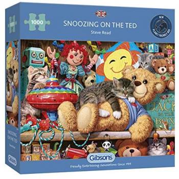 Gibsons Snoozing on the Ted 1000 Piece Jigsaw Puzzle - Sustainable Puzzle for Adults | Premium 100% Recycled Board | Great Gift for Adults | Gibsons Games