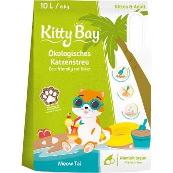 Arena KittyBay Meow Tai Yuca Marrón para gatos - 10 litros (6 kg)