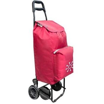Carro De La Compra 4 Ruedas Burdeos 45 Litos Carrito De La Compra Poliester 1650D Con Bolsa Térmica Refrigeración