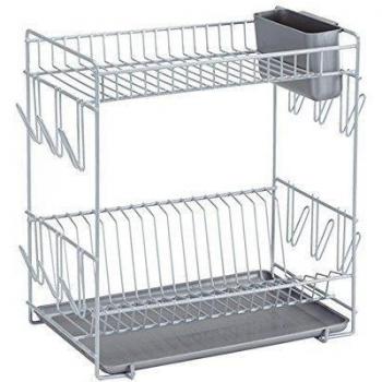 Sauvic Gris ESCURREPLATOS Grande PLASTIFICADO, 43x25x41.5 cm