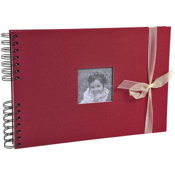 Exacompta Boda Álbum Foto con espirales, Tela, Rojo, 32 x 22 cm