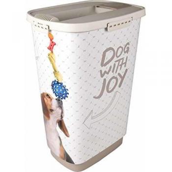 Recipiente de Comida Flamingo June 43L - Contenedor Grande para Alimento Seca de Perro con Paleta