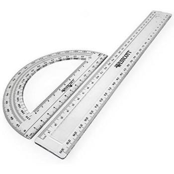 Westcott E-10304 00 - Juego de útiles de matemáticas, 4 unidades, de plástico transparente