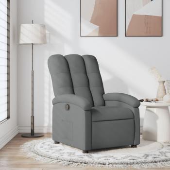 Sillón reclinable de tela en gris claro, gris oscuro y negro - Sillón cómodo para dormitorio y sala de estar, ideal para relajarse