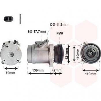 Compresor de aire acondicionado VAN WEZEL 0800K036