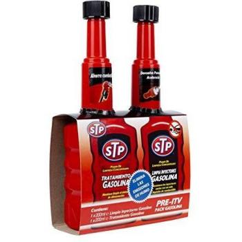 STP - PACK PRE-ITV GASOLINA - Tratamiento para motores gasolina y Limpia inyectores para motores gasolina - Reduce emisiones, ahorra combustible y recupera el rendimiento, Color Verde, 400 ml