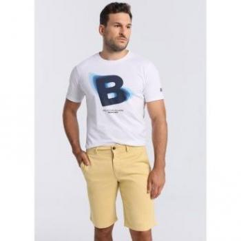 Bendorff - Bermuda Cargo Amarilla para Hombre con Bolsillos y Cintura Ajustable