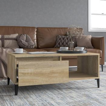 Mesa de centro madera contrachapada roble Sonoma 90x50x36,5 cm