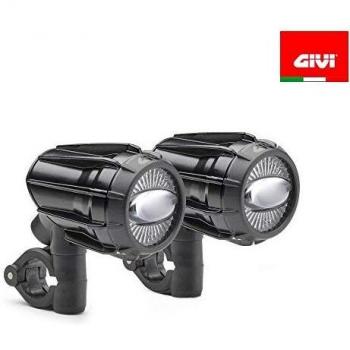 Pareja DE PROYECTORES ANTINEBBIA OM.Universal LED Nueva Aluminio Negra GIVI