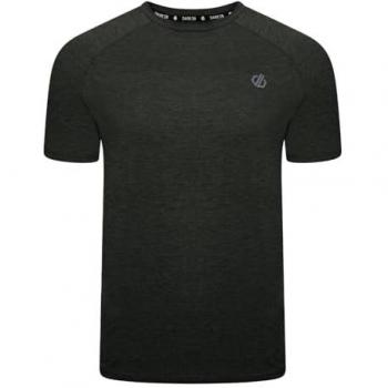 Dare 2b Men's Lightweight Quick-Dry Persist T-Shirt with Odour Repellent and Reflective Details - Black Marl, Size XS