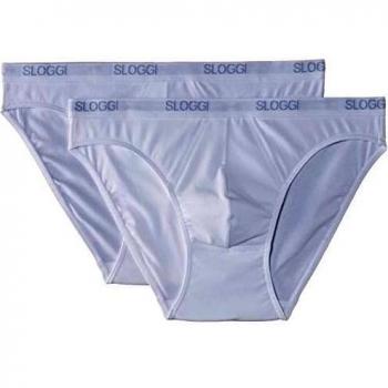 Sloggi Men's Basic Mini Slip - 2 Pack - White Cotton - Size Medium