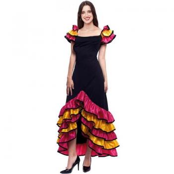Disfraz de Brasileña Rumbera Negro con Volantes para mujer