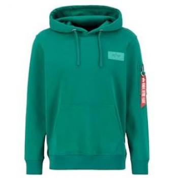 Alpha Industries Men's Back Print Hoodie - Jungle Green