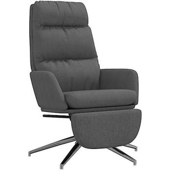 Sillón de Relax con Reposapiés de Tela Gris Oscuro