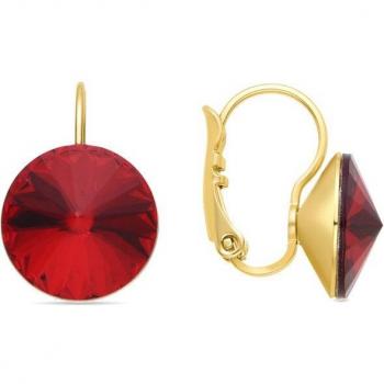 Pendientes Luxenter de Cristal Rojo acabados en oro amarillo de 18k - Kimji