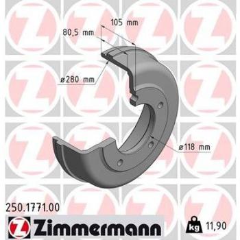 Tambor de freno ZIMMERMANN 250.1771.00