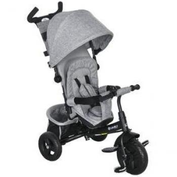 HOMCOM Triciclo Evolutivo para Bebés con Toldo Plegable, Mango de Empuje Telescópico y Desmontable, Bolso para Mamá y Portabotellas, Dimensiones 102x49x102
