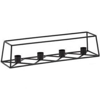 Portavelas Candle 4 Huecos Negro 9X35 Cm